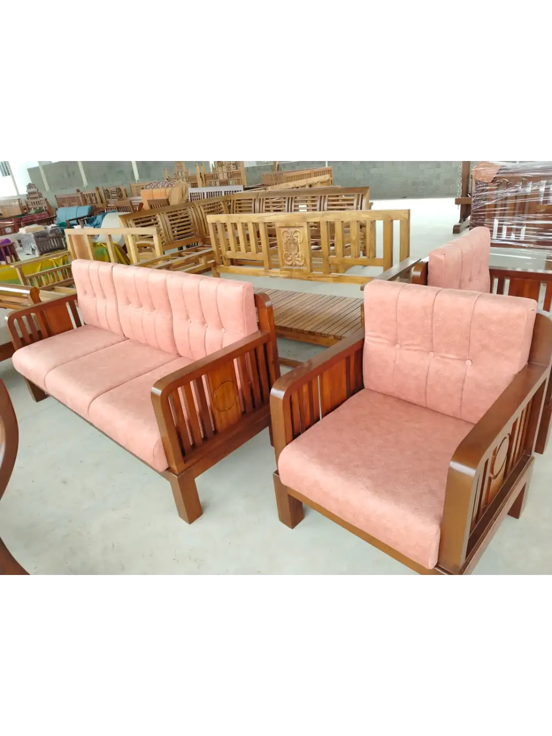 Wooden sofa cushion styled by Catchy Decors